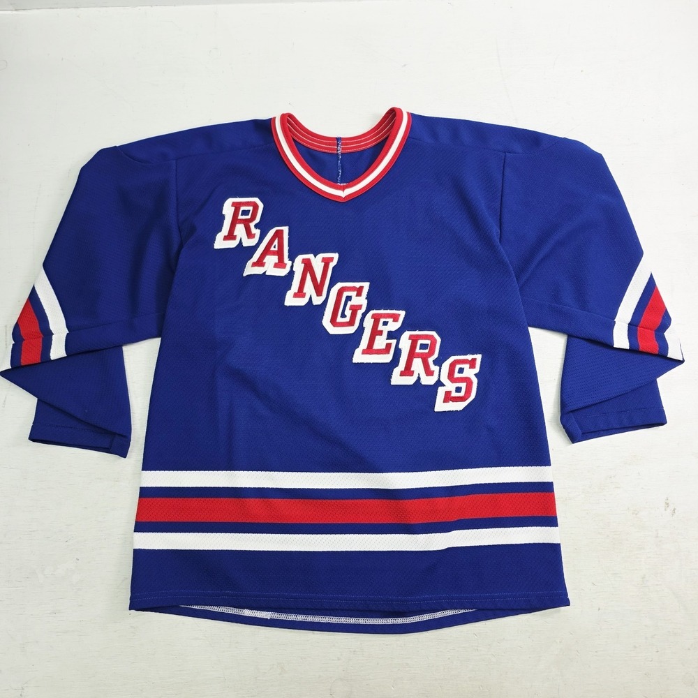 Vintage New York‎ Rangers Hockey CCM Maska Stitched Jersey NHL Air Knit Men's M